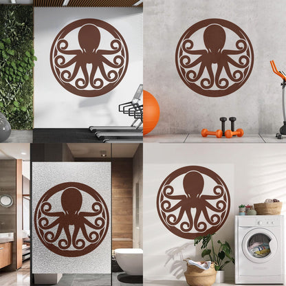 Lettering Decals Octopus Ornament Ocean Sea Marine Animal Glass Stickers