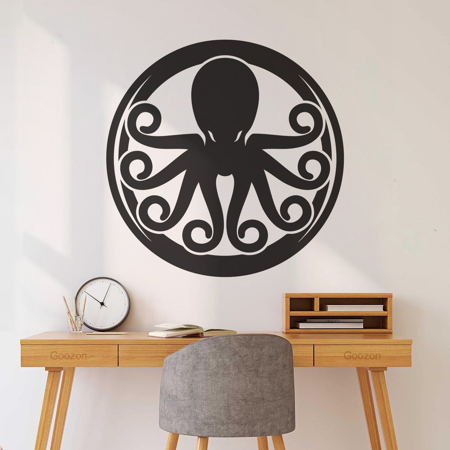 Lettering Decals Octopus Ornament Ocean Sea Marine Animal Glass Stickers