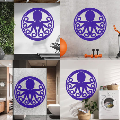 Lettering Decals Octopus Ornament Ocean Sea Marine Animal Glass Stickers