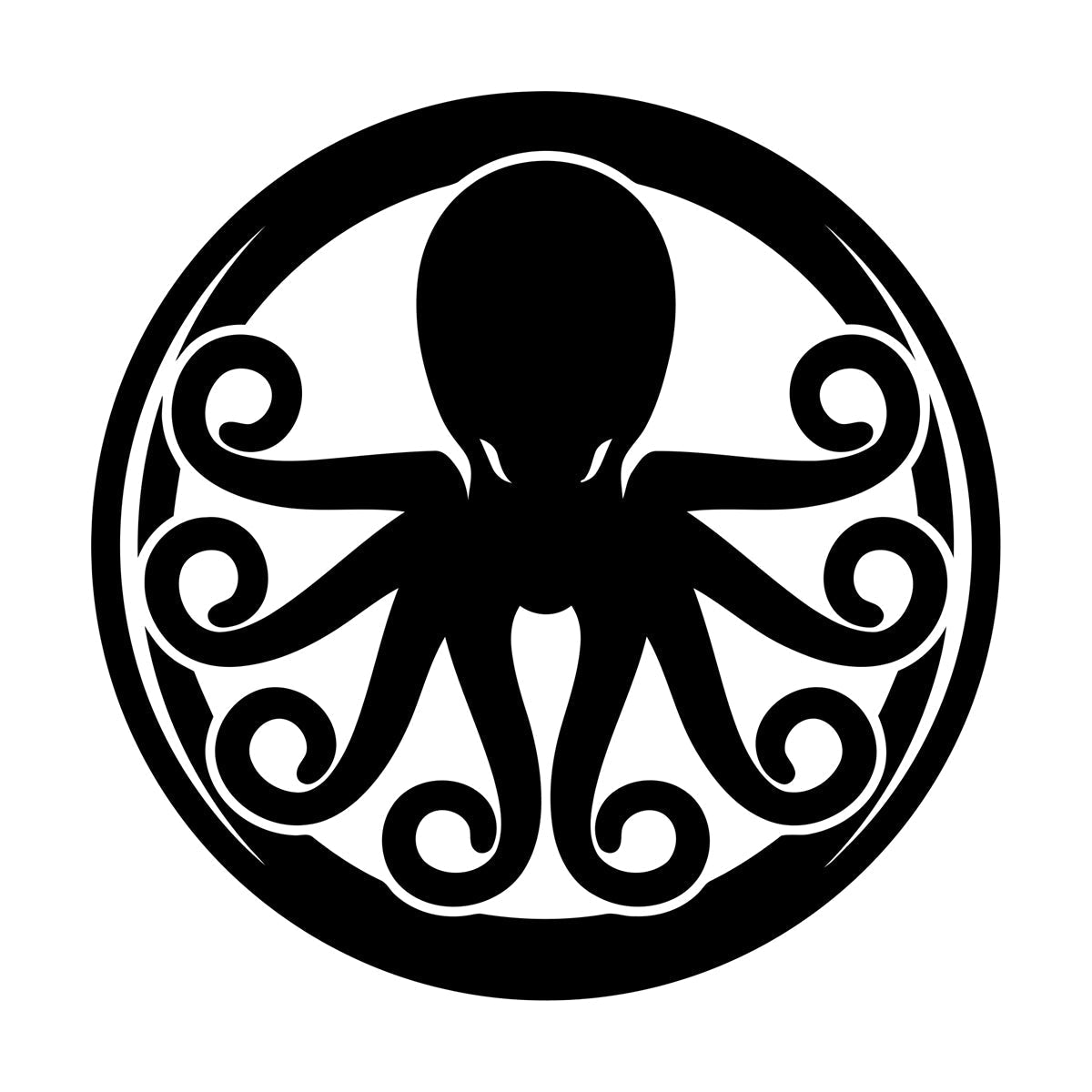 Lettering Decals Octopus Ornament Ocean Sea Marine Animal Glass Stickers