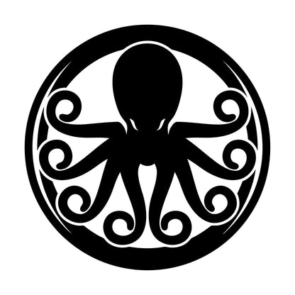 Lettering Decals Octopus Ornament Ocean Sea Marine Animal Glass Stickers