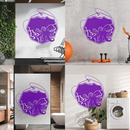 Wall Decals Paster Paper Octopus Sea Fishing Ocean Animals Hook Removable Without Leaving Glue