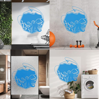 Wall Decals Paster Paper Octopus Sea Fishing Ocean Animals Hook Removable Without Leaving Glue