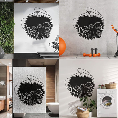 Wall Decals Paster Paper Octopus Sea Fishing Ocean Animals Hook Removable Without Leaving Glue