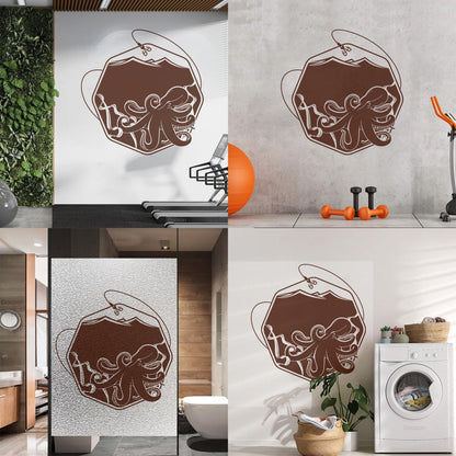 Wall Decals Paster Paper Octopus Sea Fishing Ocean Animals Hook Removable Without Leaving Glue