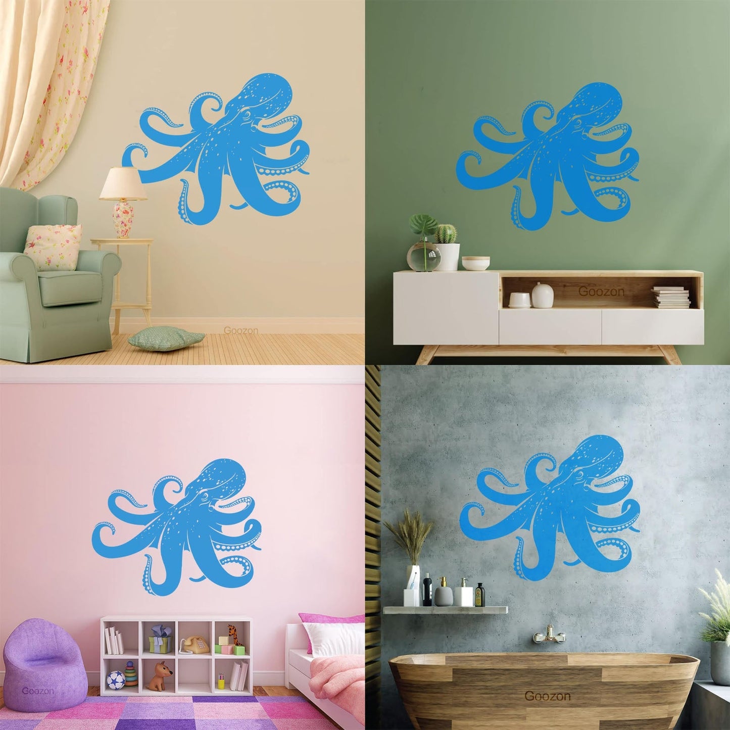 Vinyl Wall Stickers Octopus Sea Monster Ocean Animal Beast Self Adhesive