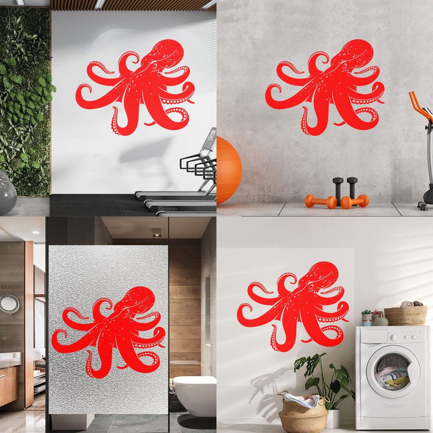 Vinyl Wall Stickers Octopus Sea Monster Ocean Animal Beast Self Adhesive