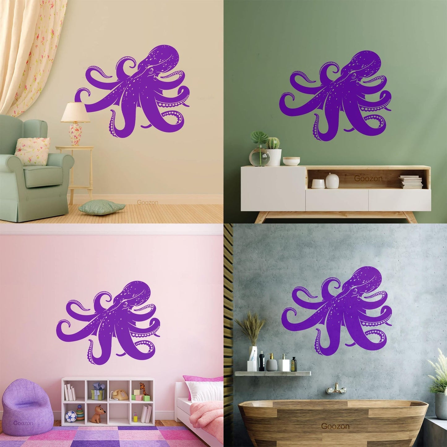 Vinyl Wall Stickers Octopus Sea Monster Ocean Animal Beast Self Adhesive