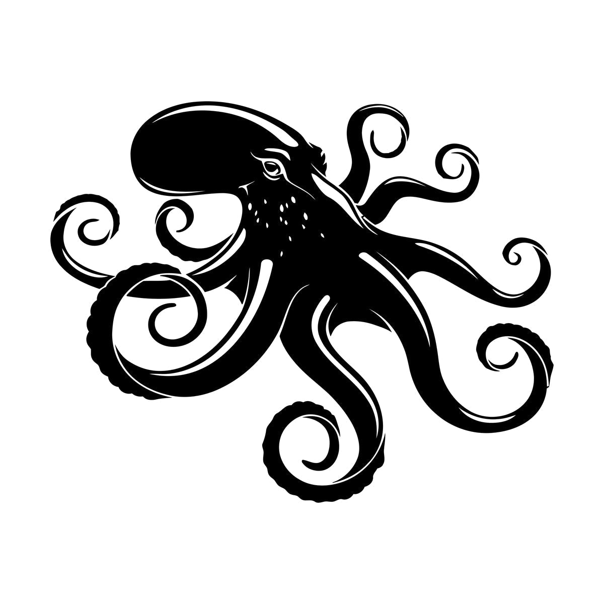 Engraving Decals Octopus Tentacles Animal Ocean Marine Style Equipped With Transfer Film Kit
