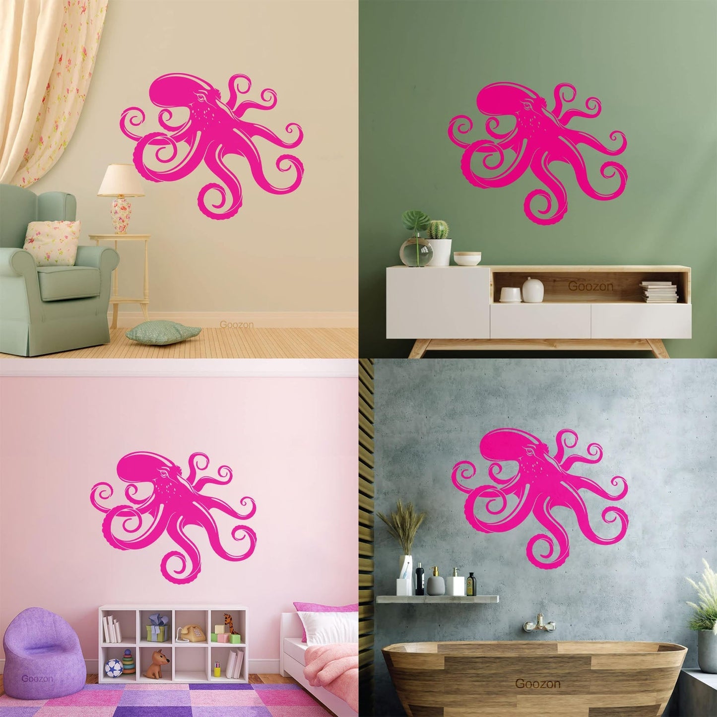 Engraving Decals Octopus Tentacles Animal Ocean Marine Style Equipped With Transfer Film Kit