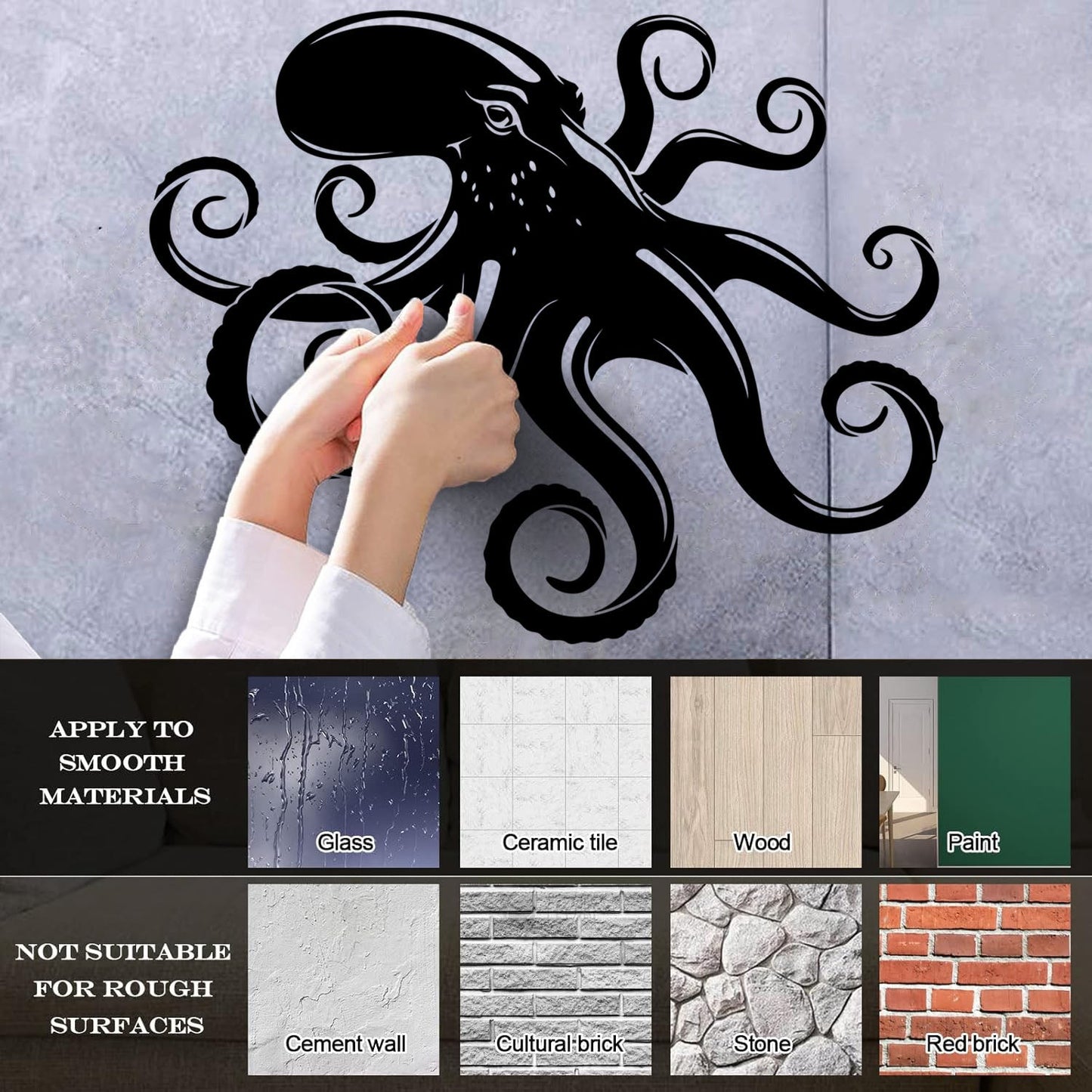 Engraving Decals Octopus Tentacles Animal Ocean Marine Style Equipped With Transfer Film Kit