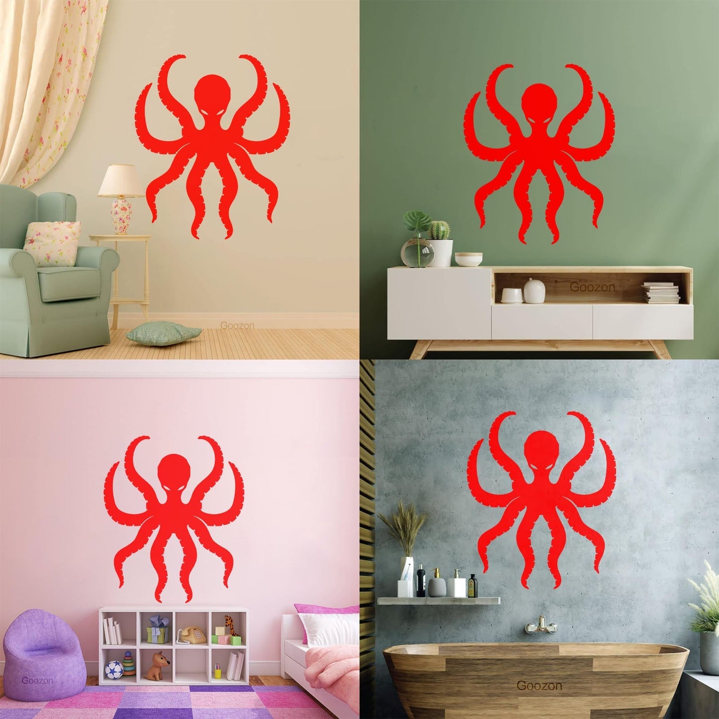 Mural And Wall Vinyl Decal Octopus Tentacles Marine Animal Ocean Easy Installation