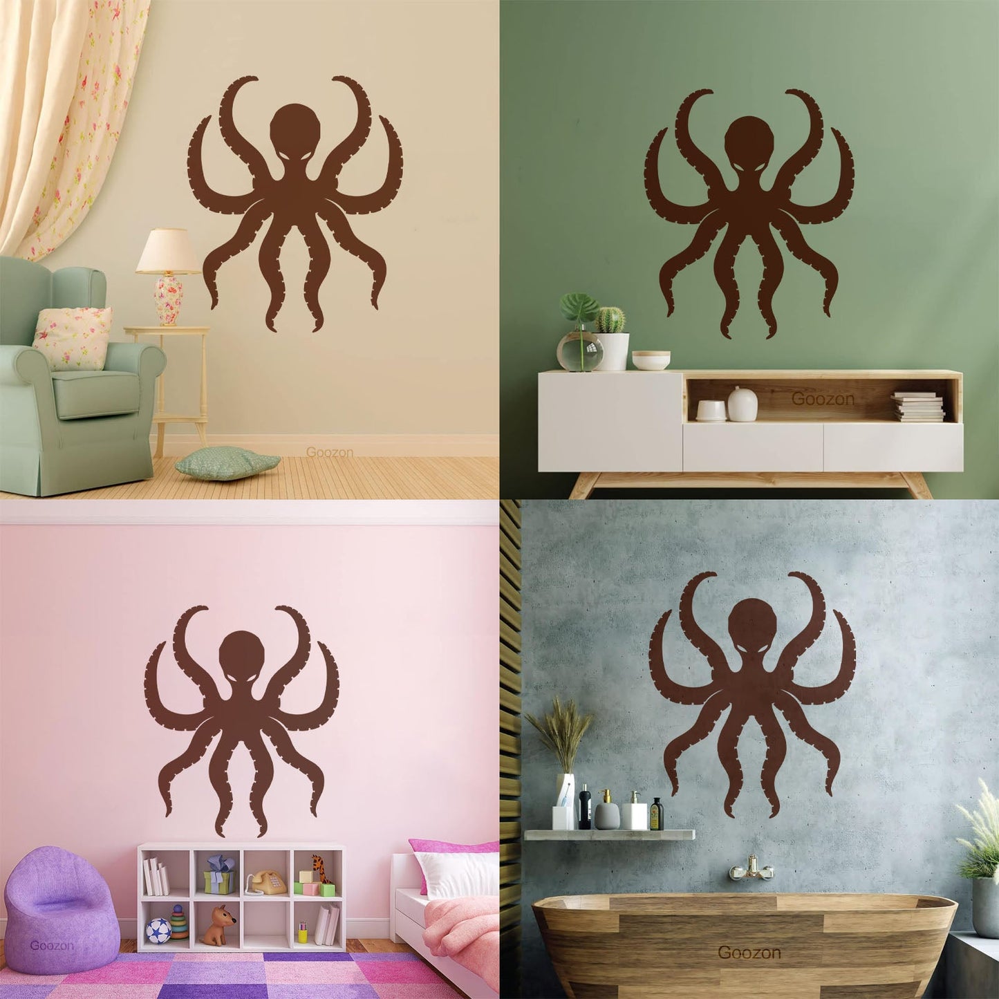 Mural And Wall Vinyl Decal Octopus Tentacles Marine Animal Ocean Easy Installation