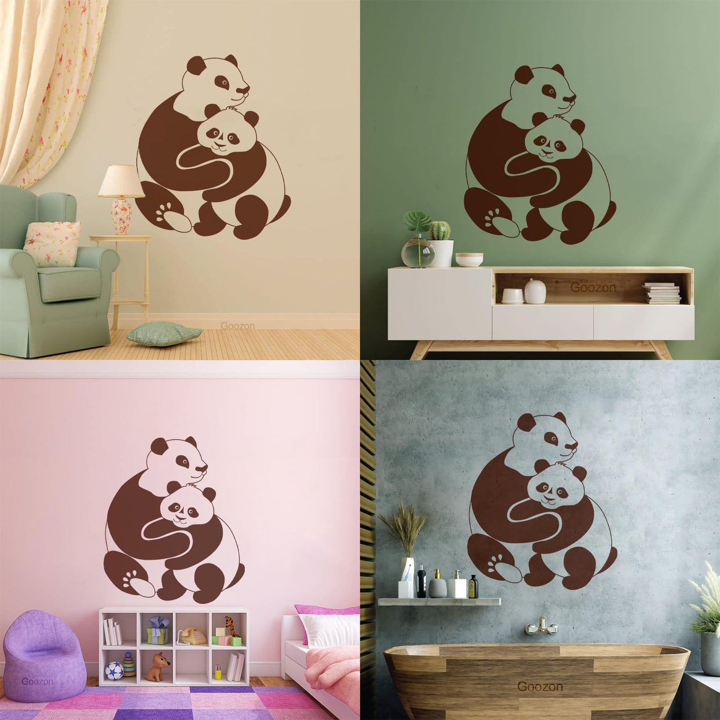 Lettering Stickers Panda Animal Baby Ation Kids Window Decals