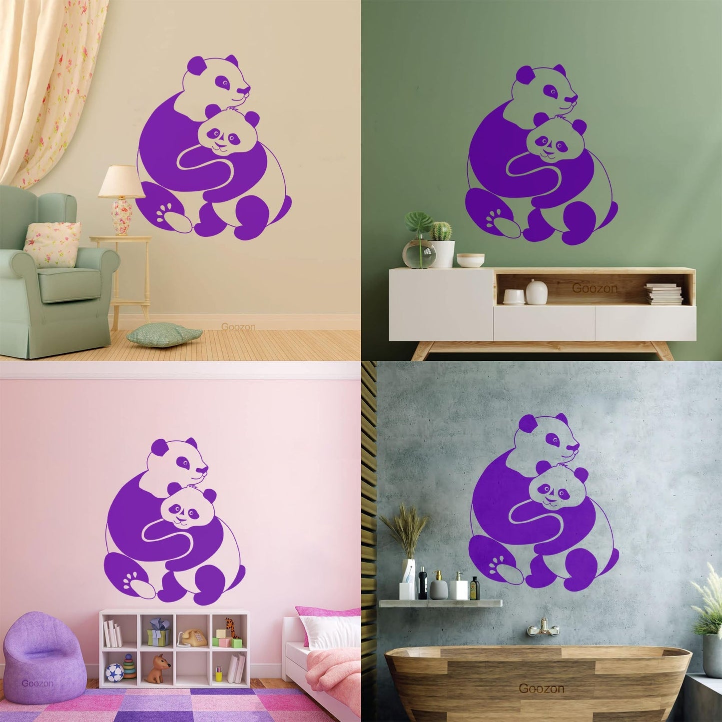 Lettering Stickers Panda Animal Baby Ation Kids Window Decals