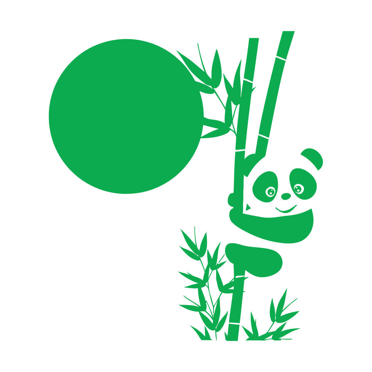 Wall Decals Paster Paper Panda Bamboo Cute Animal Asian Glass Stickers
