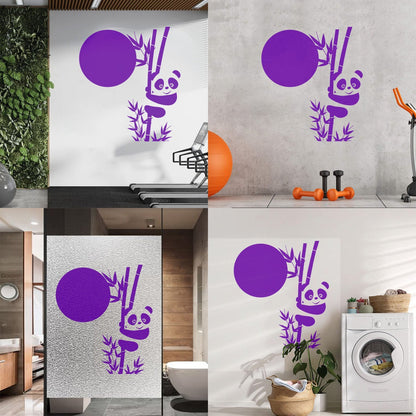 Wall Decals Paster Paper Panda Bamboo Cute Animal Asian Glass Stickers