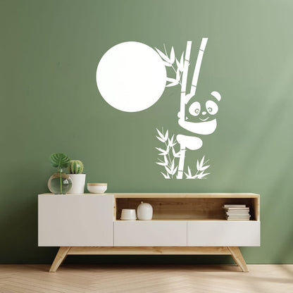 Wall Decals Paster Paper Panda Bamboo Cute Animal Asian Glass Stickers