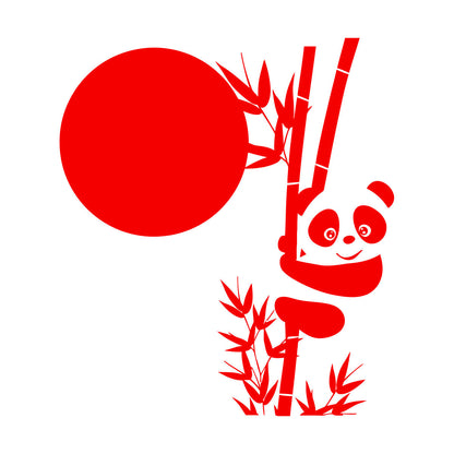 Wall Decals Paster Paper Panda Bamboo Cute Animal Asian Glass Stickers