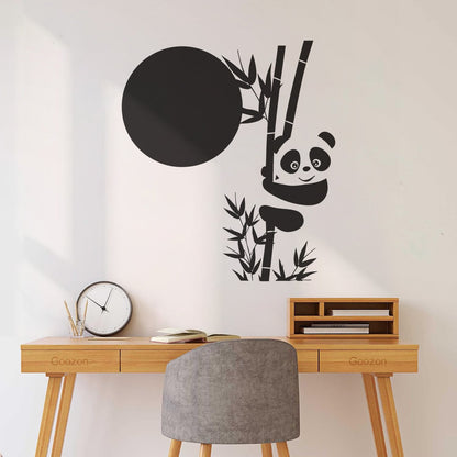 Wall Decals Paster Paper Panda Bamboo Cute Animal Asian Glass Stickers