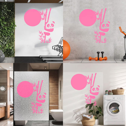 Wall Decals Paster Paper Panda Bamboo Cute Animal Asian Glass Stickers