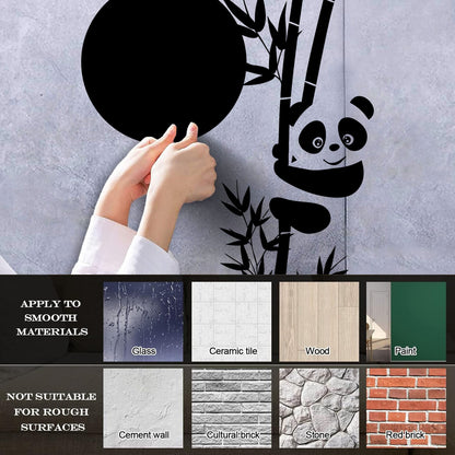Wall Decals Paster Paper Panda Bamboo Cute Animal Asian Glass Stickers
