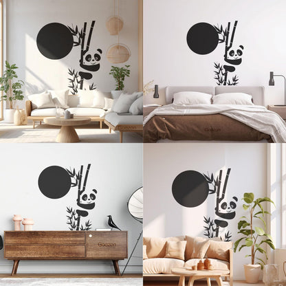 Wall Decals Paster Paper Panda Bamboo Cute Animal Asian Glass Stickers