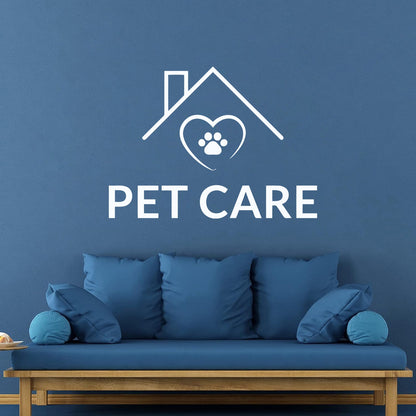Vinyl Wall Decals Pet Care Home Animal Paw Print Glass Stickers