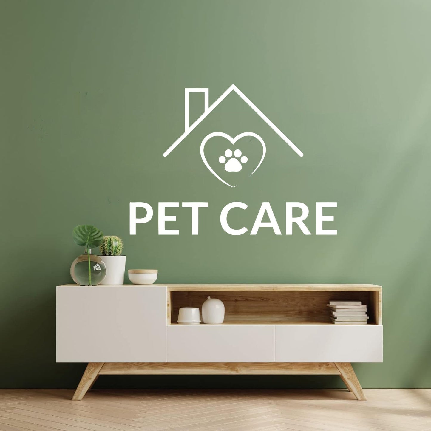 Vinyl Wall Decals Pet Care Home Animal Paw Print Glass Stickers