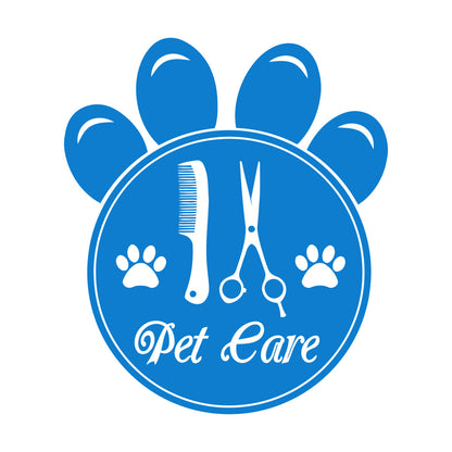 Mural And Wall Vinyl Decal Pet Care Home Animals Paw Prints Comb Scissors Tattoo Culture