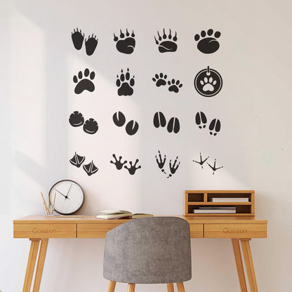 Fine Carving Stickers Pet Shop Animals Paw Prints Patterns Tattoo Culture
