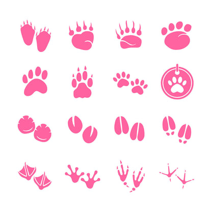 Fine Carving Stickers Pet Shop Animals Paw Prints Patterns Tattoo Culture
