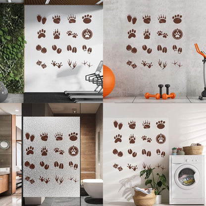 Fine Carving Stickers Pet Shop Animals Paw Prints Patterns Tattoo Culture