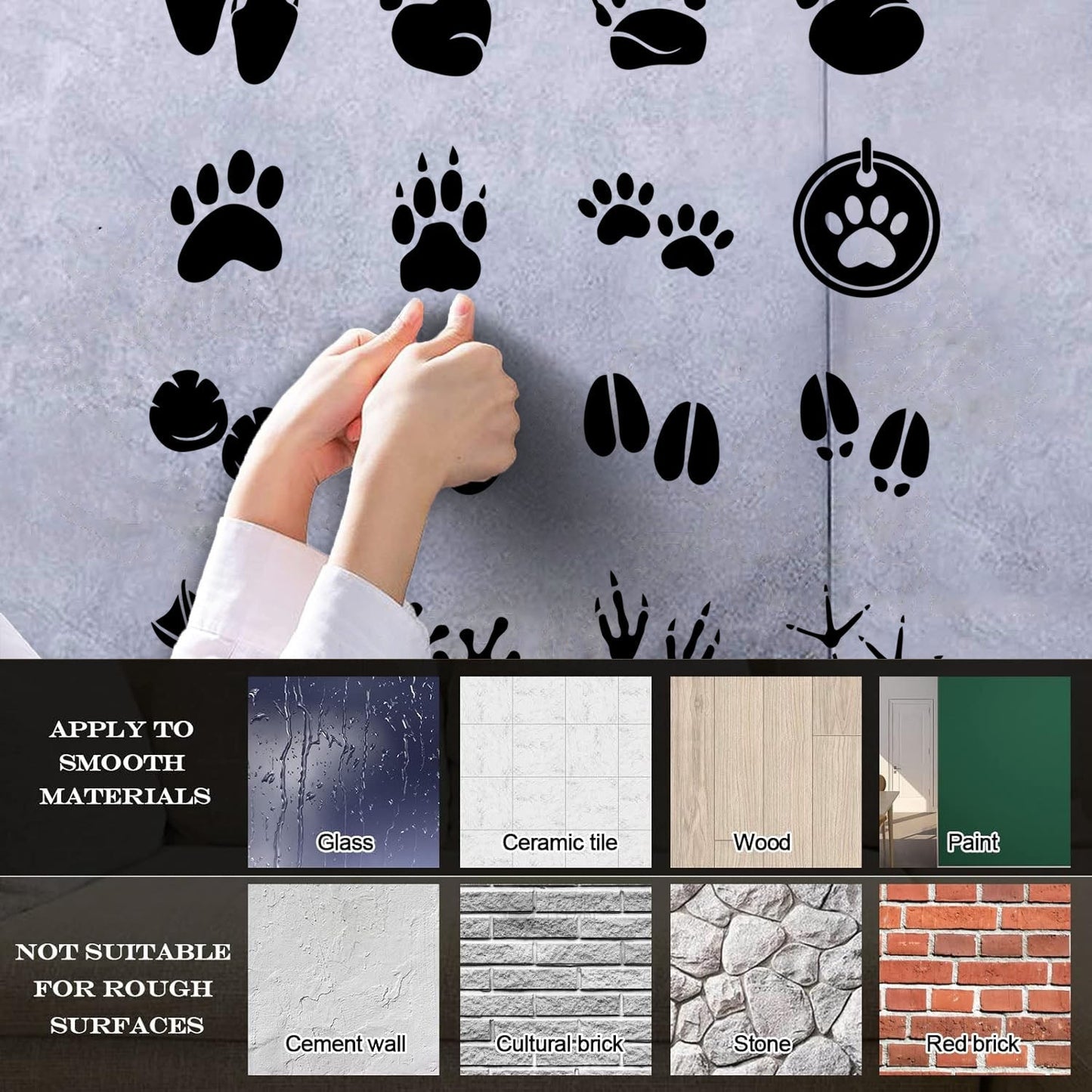 Fine Carving Stickers Pet Shop Animals Paw Prints Patterns Tattoo Culture