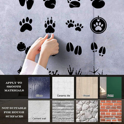 Fine Carving Stickers Pet Shop Animals Paw Prints Patterns Tattoo Culture