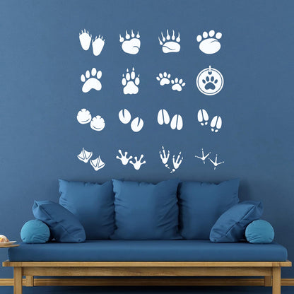 Fine Carving Stickers Pet Shop Animals Paw Prints Patterns Tattoo Culture