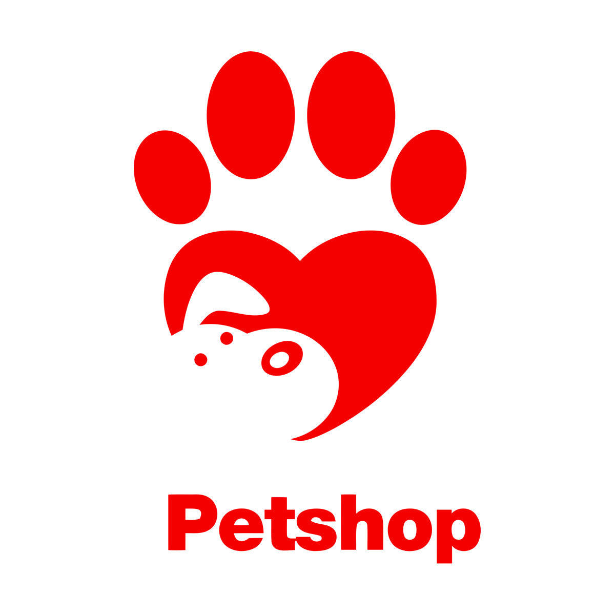Lettering Stickers Pet Shop Love Cute Animals Paw Print Art Mural Painting