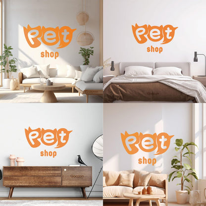 Vinyl Wall Decals Pet Shop Signboard Words Home Animals Personalized Customization