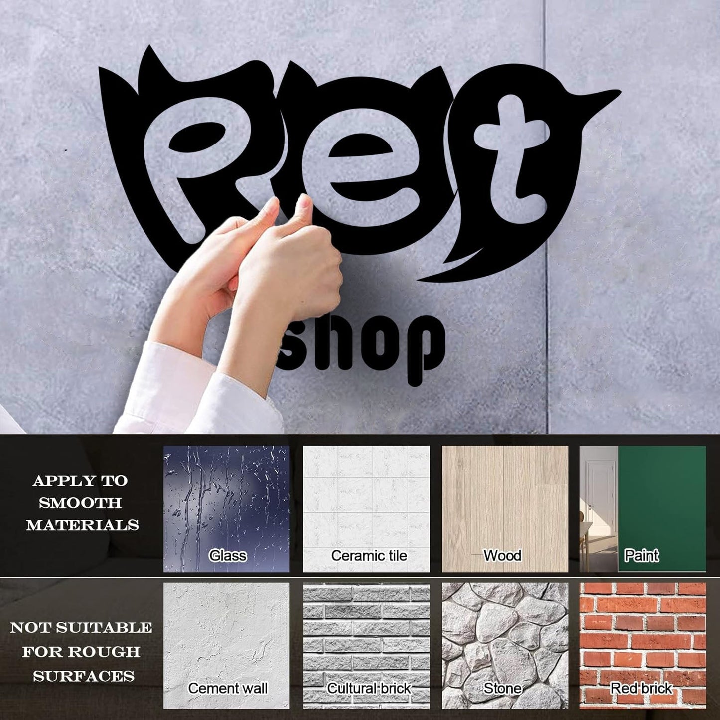 Vinyl Wall Decals Pet Shop Signboard Words Home Animals Personalized Customization