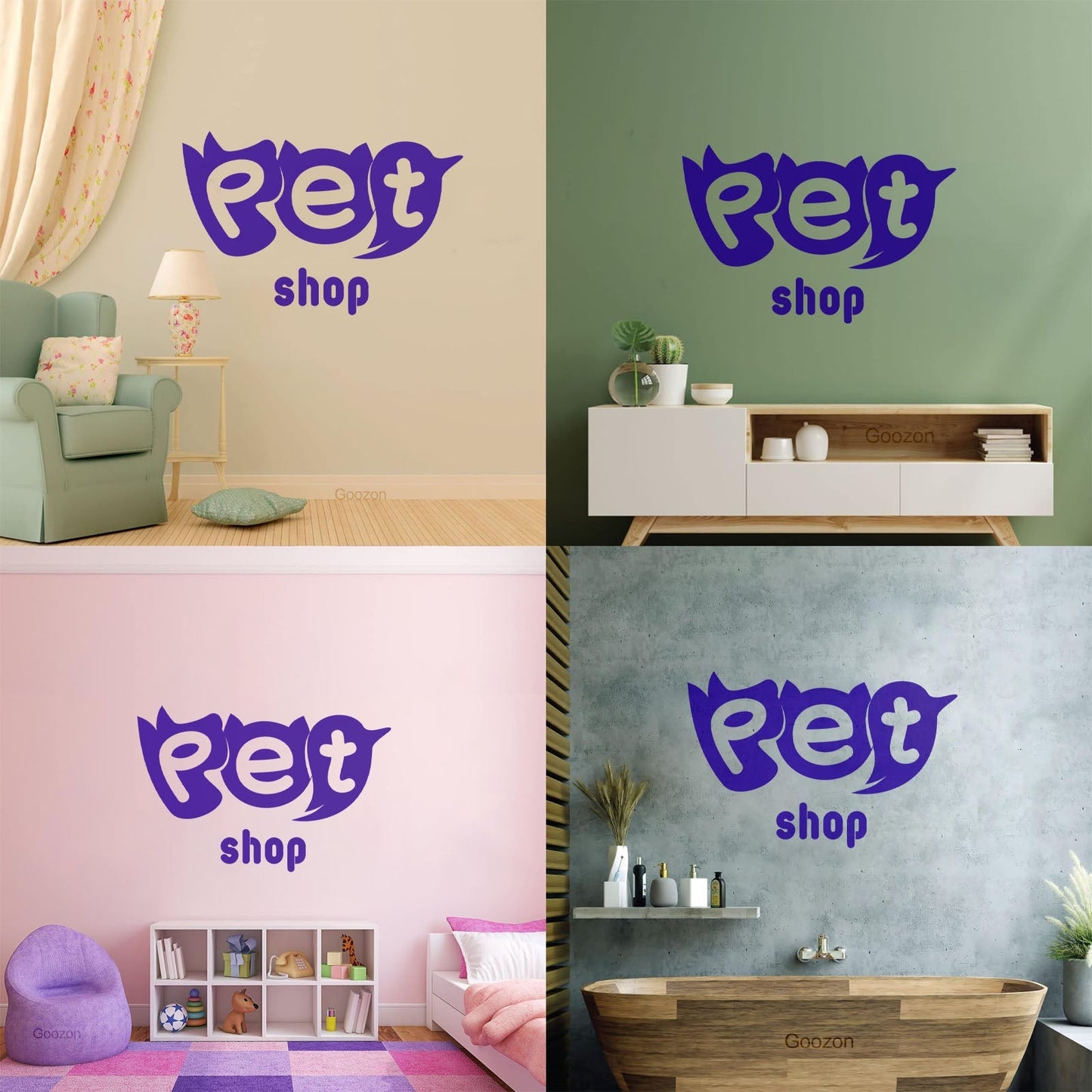 Vinyl Wall Decals Pet Shop Signboard Words Home Animals Personalized Customization