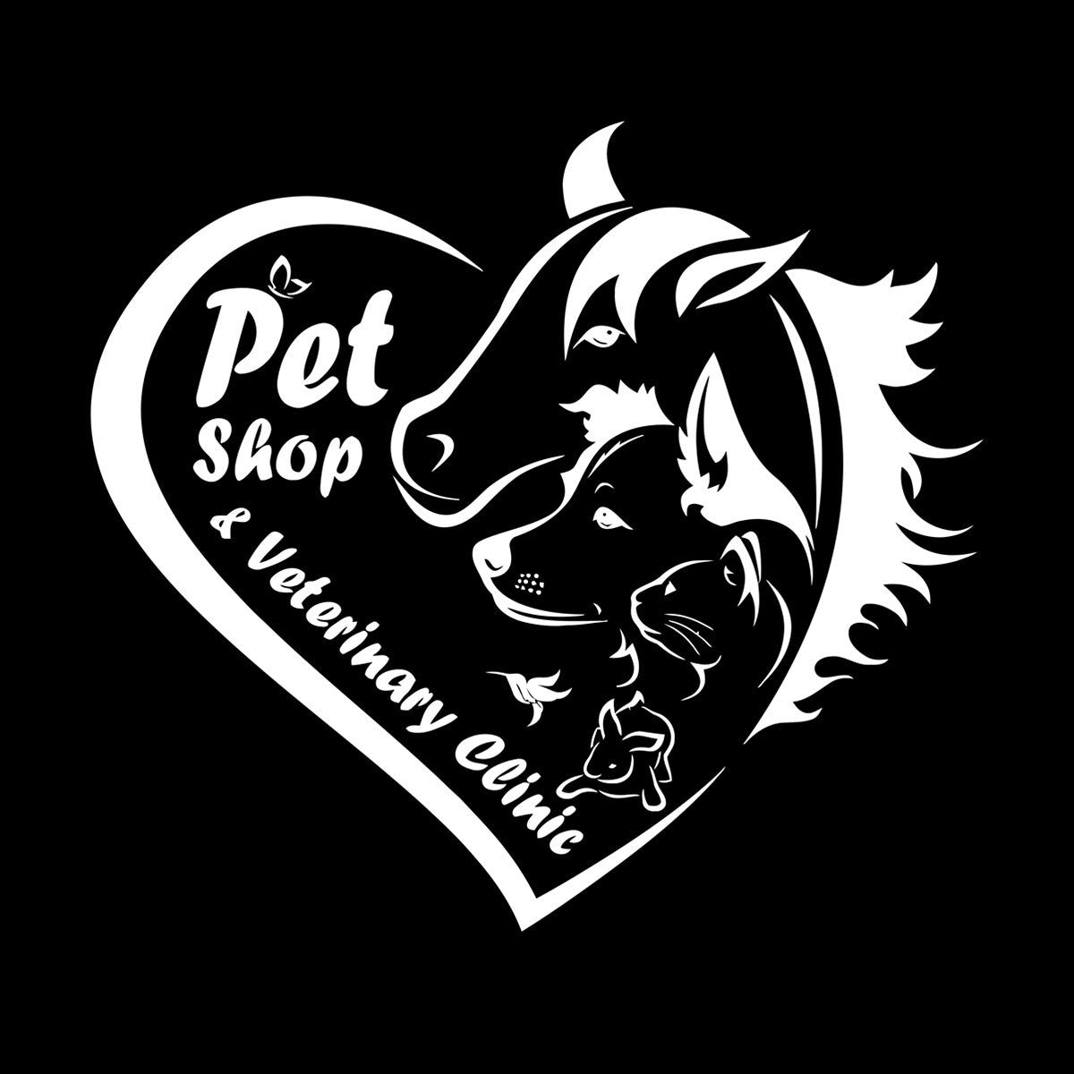 Engraving Decals Pet Shop Veterinary Clinic Logo Animal Care Heart Can Modify And Add Information