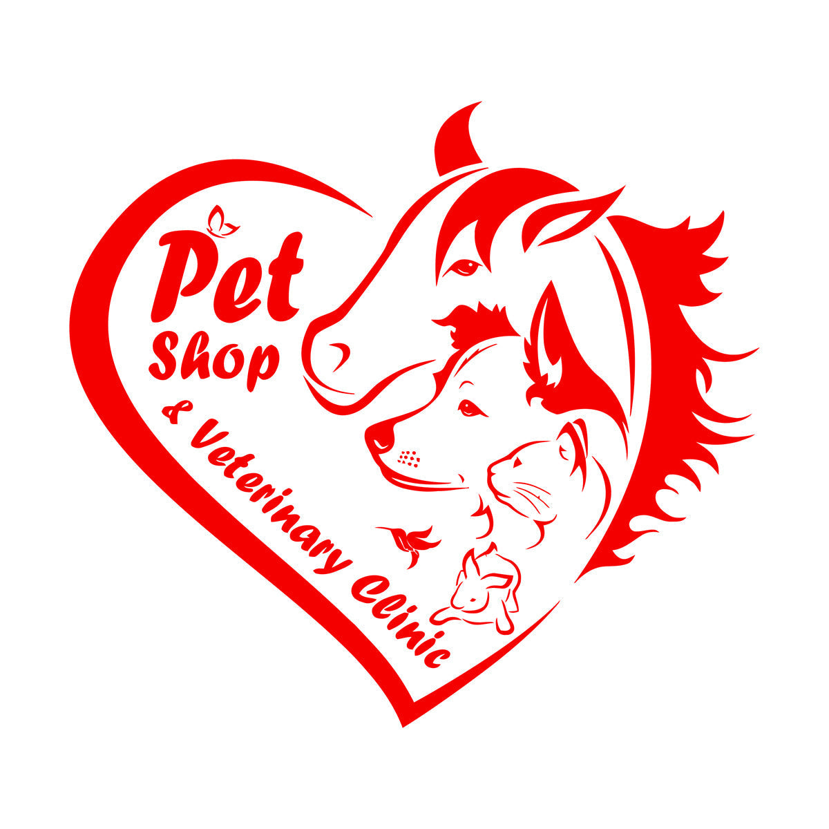 Engraving Decals Pet Shop Veterinary Clinic Logo Animal Care Heart Can Modify And Add Information