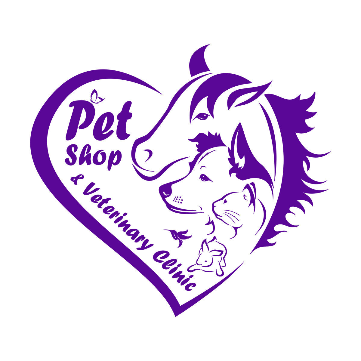 Engraving Decals Pet Shop Veterinary Clinic Logo Animal Care Heart Can Modify And Add Information