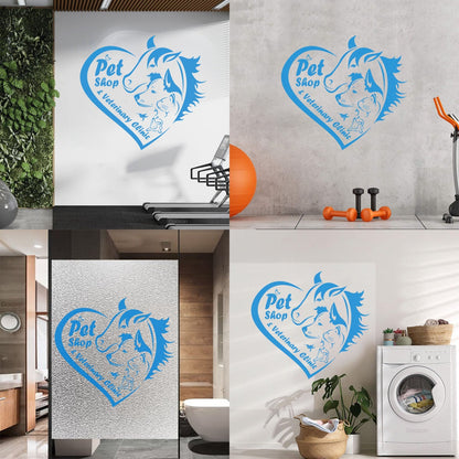 Engraving Decals Pet Shop Veterinary Clinic Logo Animal Care Heart Can Modify And Add Information