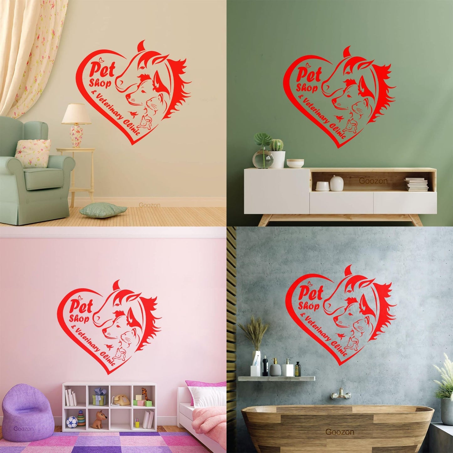 Engraving Decals Pet Shop Veterinary Clinic Logo Animal Care Heart Can Modify And Add Information