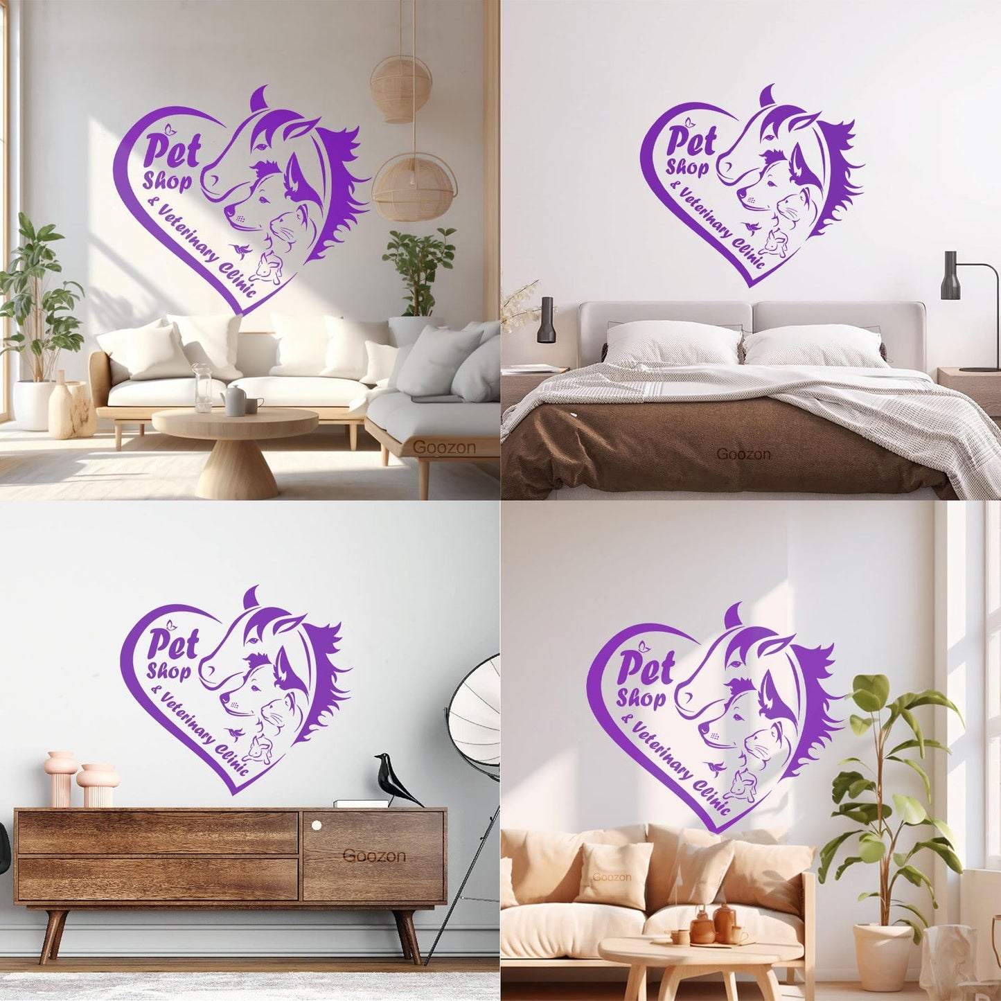Engraving Decals Pet Shop Veterinary Clinic Logo Animal Care Heart Can Modify And Add Information