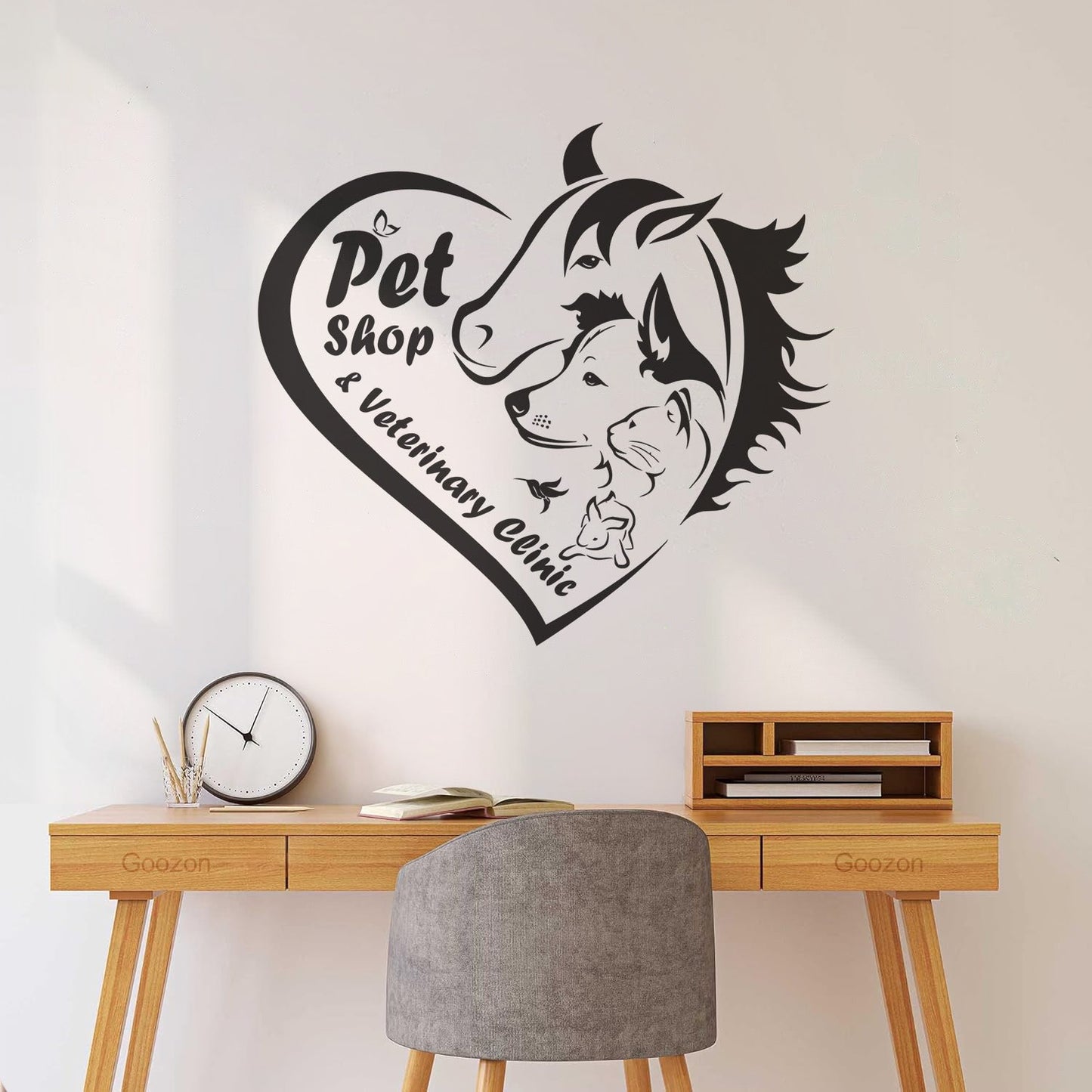 Engraving Decals Pet Shop Veterinary Clinic Logo Animal Care Heart Can Modify And Add Information