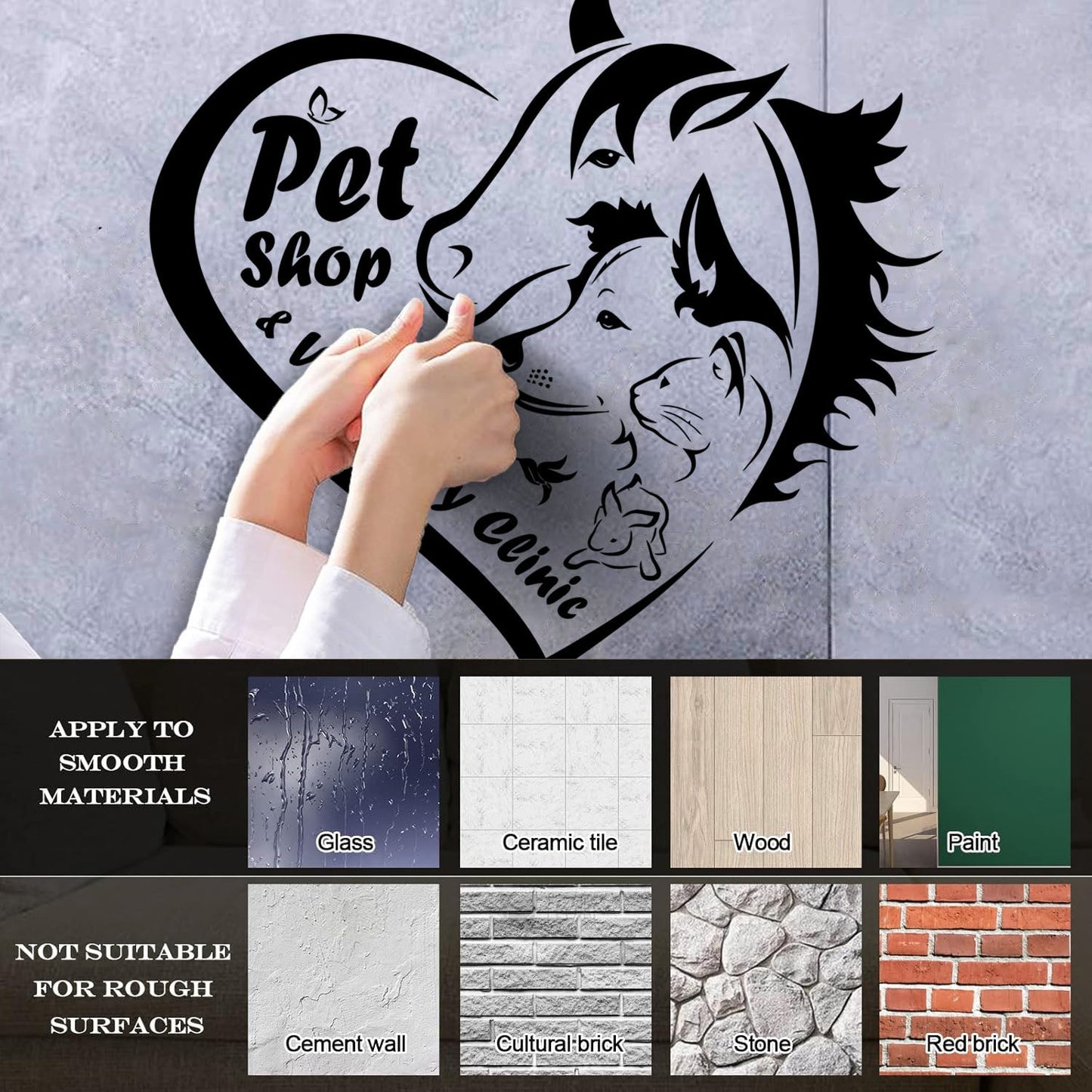 Engraving Decals Pet Shop Veterinary Clinic Logo Animal Care Heart Can Modify And Add Information