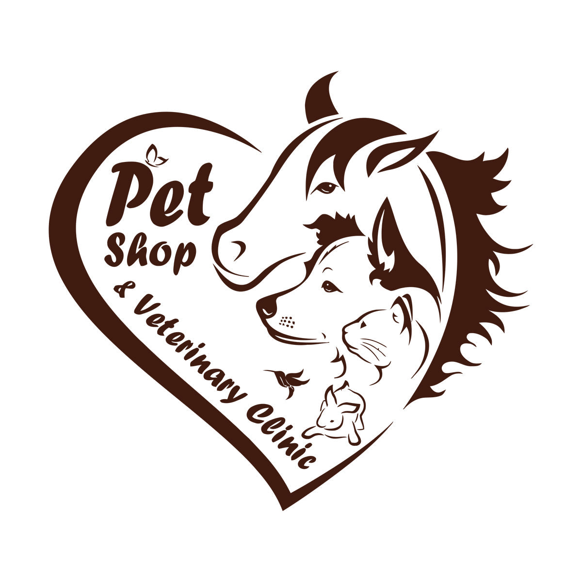 Engraving Decals Pet Shop Veterinary Clinic Logo Animal Care Heart Can Modify And Add Information