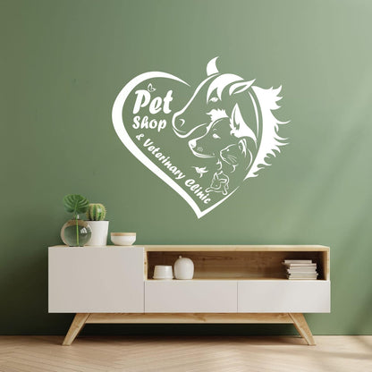 Engraving Decals Pet Shop Veterinary Clinic Logo Animal Care Heart Can Modify And Add Information